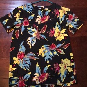 Floral crew neck T-shirt in cotton jersey